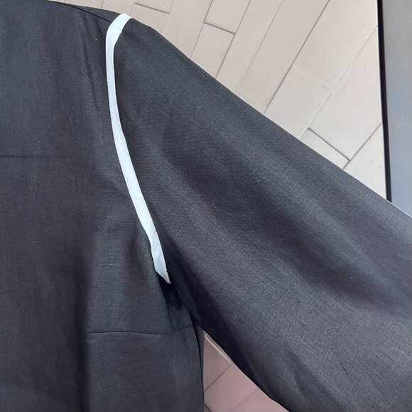 Jones New York Black White 100% Linen Top - Picture 6 of 10